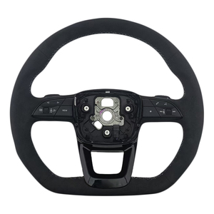 Volante Deportivo con Costuras Blancas de Alcántara para Modelos Audi A3 A4 A4L A5 A7L A8 5 7 B9 A6 R8 - Product Image 1