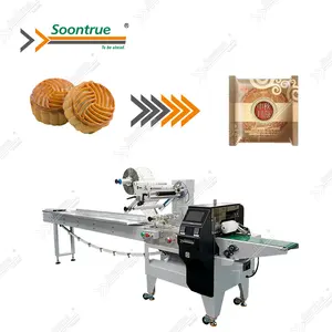 Fabricant automatique de machine à emballer de flux d'alimentation de sac d'oreiller horizontal hffs servo complet