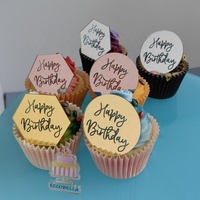 Mini Acryl Happy Birthday Scheiben-Cupcake-Topper Festliche Kuchendekoration für Desserts