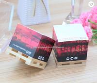 Cube de notes autocollantes en forme de petite palette personnalisée Bloc-notes en papier promotionnel à 4 côtés