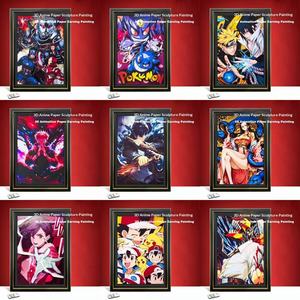 Cadre photo rectangulaire 3D stéréoscopique en papier découpé, impression numérique, style anime, décoration intérieure, personnalisable – Meilleures ventes - Product Image 4