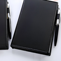 Ensemble de blocs-notes adhésifs en cuir PU avec stylo et clip métallique, blocs-notes portables, cadeau de bureau professionnel