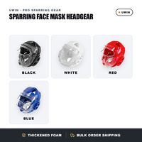 Casque de sparring d'usine avec masque facial transparent, en mousse épaissie monobloc, respirant, pour la boxe, le Sanda, l'entraînement en dojo, service OEM