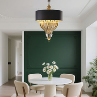 Lustre rond moderne en cristal, luminaire décoratif de luxe pour la maison, luminaire suspendu élégant pour le salon