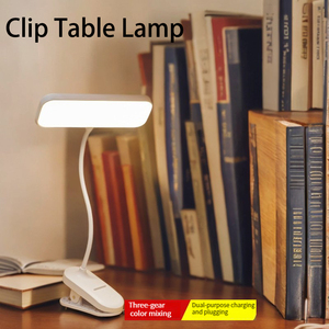 مصباح LED بثلاثة ألوان، قابل للتثبيت أو الاستخدام الحر، محمول وقابل لإعادة الشحن ويعمل بالكهرباء، مصباح للدراسة والقراءة مناسب للسكن الطلابي - Product Image 3
