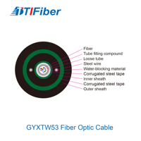 GYXTW53 selubung ganda SM 24 Core, kabel serat optik Mode tunggal harga kabel terkubur