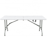 Hot Sale Indoor Outdoor Events Wedding Rectangular White HDPE Plastic Farmhouse Design <b>Aluminum</b> Frame Foldable Picnic Dining - Product Image 3
