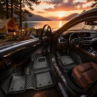 Tapis de sol de voiture en cuir XPE 7D, luxe, matelassé en diamant, double couche, détachable, avec boucle en fil métallique, tapis de sol complet pour automobile