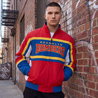 Veste matelassée décontractée et ample en toile style sport, color block rouge, bleu, jaune, respirante, broderie lettres, vintage, OEM ODM