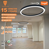 Profilés ronds en aluminium de 800 mm de diamètre, accessoires de lampe sur mesure certifiés pour l'éclairage des bureaux, des halls et des espaces commerciaux