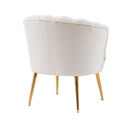 Fauteuil de salon confortable de style nordique, design ergonomique, pour chambre à coucher, avec pieds en métal blanc, fauteuil en velours, fauteuil d'appoint