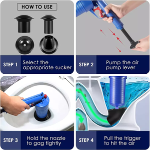 Pompa per wc a pressione d'aria per tubo del lavandino per wc Mini pompa per wc non intasata - Product Image 5