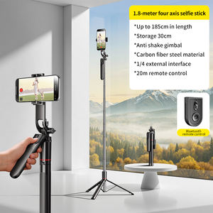 1850mm伸縮式折りたたみステンレス鋼ABS三脚自撮り棒、折りたたみ時長さ30cm、360度パノラマ撮影対応、携帯電話用 - Product Image 6