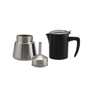 Cafetera Moka de Acero Inoxidable con Diseño Minimalista y Tapa para Preparar Café - Product Image 3