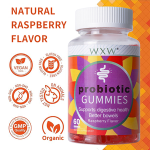 Gomas probióticas de control LBS de marca privada, gomitas de salud con sabor a frambuesa Natural para adultos, soporte para la salud intestinal digestiva - Product Image 2