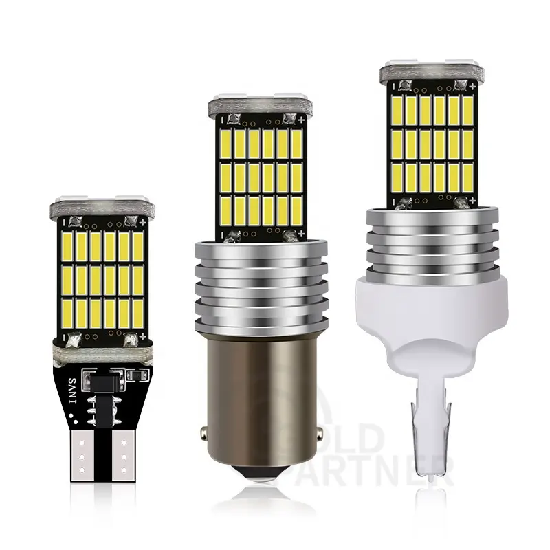 Bombilla LED de freno para coche, lámpara de marcha atrás, CANBUS, sin ERROR, T15, W16W, 4014, 1156, T20, 1157, 7443, led, CC de 12V, 3157