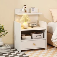 Moderner Kompakter Nachttisch, Minimalistischer Schlafzimmer-Aufbewahrungsschrank, Kleiner Seitenorganizer für Zuhause & Mietwohnungen