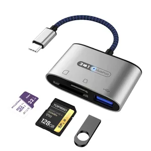 เครื่องอ่านการ์ด USB3.0ชนิด C การ์ดรีดเดอร์ OTG อะแดปเตอร์ Micro USB sd/tf การ์ดสำหรับ MacBook สมาร์ทโฟนสายถ่ายโอนข้อมูลเครื่องอ่านดิสก์ U