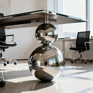 Boule ornementale ronde <span class=keywords><strong>de</strong></span> luxe d'acier inoxydable pour la décoration extérieure <span class=keywords><strong>de</strong></span> maison <span class=keywords><strong>de</strong></span> bureau et <span class=keywords><strong>de</strong></span> Noël-surface polie résistante aux intempéries - Product Image 1