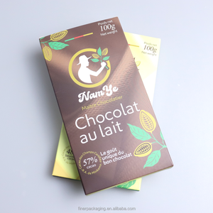 Encuentra un icono similar: Caja de embalaje plegable de lujo premium con logotipo personalizado certificado, de calidad alimentaria, dorada, para barras de chocolate dulce. - Product Image 2