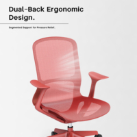Chaise de bureau ergonomique moderne et minimaliste, réglable, entièrement en maille respirante, pivotante, avec vérin à gaz de classe 3, idéale pour l'hôtellerie