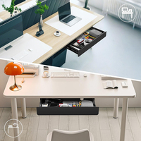 Organisateur de rangement coulissant sous le bureau JH-Mech avec gestion des câbles pour la maison et le bureau, tiroir métallique sous le bureau