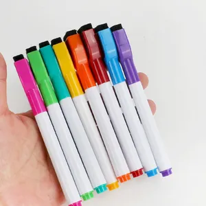12 colori assortiti con pennarelli magnetici per lavagna cancellabile a secco con inchiostro a basso odore con gomma