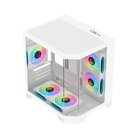 New Arrival White Panoramic Fish Tank PC Case M-ATX Gaming Computer Case Support 240mm Liquid Cooling & 7 RGB Fans