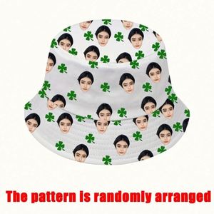 Sombrero de Pescador Ligero Personalizable, 1 Pieza, Impresión de Retrato Personalizado, Patrón de Corazones Aleatorios, Ropa Casual, Regalo, Tipo Dibujo Animado - Product Image 2