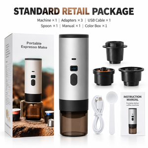 Cafetera Portátil 3 en 1 con Bomba de Presión, ABS+Acero Inoxidable 304, Extracción en Frío y Caliente, Máquina de Espresso para Viajes al Aire Libre, OEM - Product Image 5