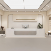 Comptoir de réception au design moderne minimaliste, peinture haute brillance, comptoir de caisse, comptoir de salon de beauté, comptoir de salon de coiffure, comptoir de restaurant