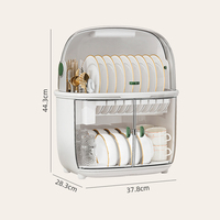 Égouttoir à vaisselle de table en plastique avec couvercle, support de rangement pour assiettes et bols, porte-couverts pour comptoir de cuisine