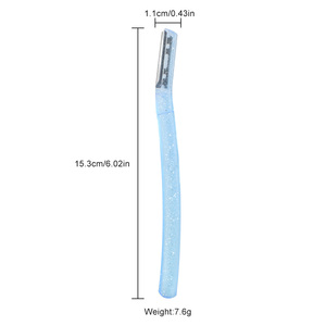 Herramienta <span class=keywords><strong>de</strong></span> Dermaplaning para mujer, maquinilla <span class=keywords><strong>de</strong></span> <span class=keywords><strong>afeitar</strong></span> para cejas con hoja <span class=keywords><strong>de</strong></span> acero inoxidable y mango <span class=keywords><strong>de</strong></span> plástico ABS, Cabeza Cuadrada para un modelado preciso - Product Image 3