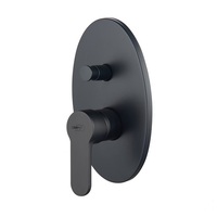 Mitigeur de douche encastré Paco noir mat avec inverseur, robinetterie thermostatique sur pied pour appartement, panneaux de douche polis