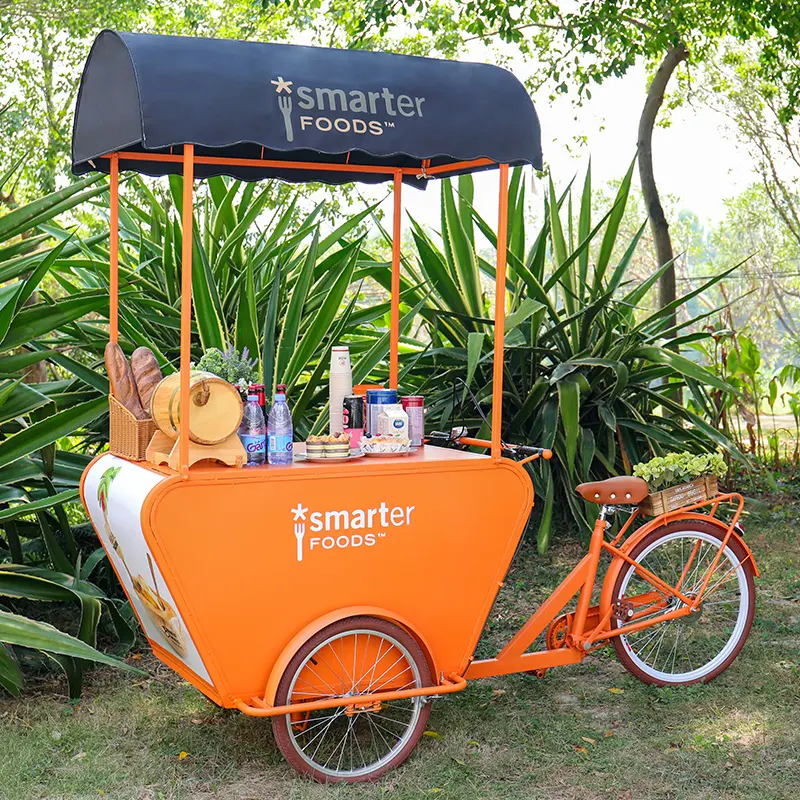 Food Fiets Verkoop Koffie/Fast Food/Drink Street Food Kar Levering Fiets Driewieler Kar