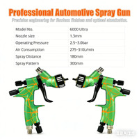 Pistola de Pulverización Neumática ROKO 6000 Ultra Gravity Feed OEM para Reparación de Carrocería de Automóviles con Boquilla de 1.3 mm para Pintura Automotriz y Acabado Fino