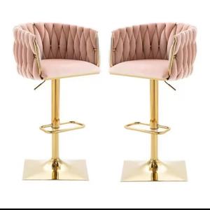 Chaise de bar 2026 de luxe à base ronde, pivotante, avec vérin hydraulique réglable en hauteur, pour comptoir - Product Image 2