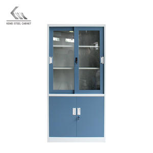 Armoire de bureau personnalisée Armoire de classement à 2 portes Armoire de rangement en acier Armoire de classement en métal Lemari avec porte en verre - Product Image 4