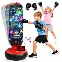 Sac de frappe interactif électronique gonflable intelligent pour enfants, ensemble de jouets de boxe sur pied, vente en gros