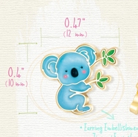 Bijoux fins personnalisés boucles d'oreilles en vrac en argent sterling 925 plaqué or 14K Cutie émail mignon Koala boucles d'oreilles pour enfants
