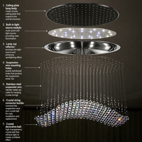 Plafonnier LED moderne et minimaliste en cristal pour l'intérieur, idéal pour salon, salle à manger et chambre à coucher