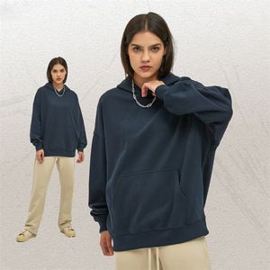 Plain Blank Mens Hoodie Heavyweight French Terry Fabric Oversized No-String Drop Shoulder - Product Image 5