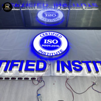 Letras de Acero Inoxidable con Iluminación Frontal y Trasera Personalizadas, Letreros Acrílicos LED 3D de 12V, Letrero Luminoso para Exteriores, Decoración de Pared Impermeable