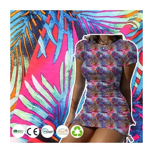 Custom 100% Rayon Fabric Viscose Knitted Tropical Organic Printed Plain Style Garment dress fabric