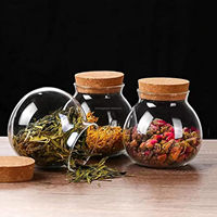 Bocal en verre hermétique avec couvercle en liège pour la conservation et la conservation des grains de café épices sucre apothicaire pour la cuisine