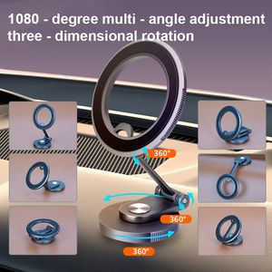 Support de téléphone pour voiture 2024 : Magnétique, en alliage, pliable, réglable pour grille d'aération/gobelet/tableau de bord. Conception de qualité, se retourne. Compatible avec la plupart des voitures et des téléphones - Product Image 4
