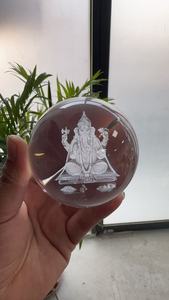 Lampe <span class=keywords><strong>de</strong></span> Table Décorative 3D Lumière <span class=keywords><strong>de</strong></span> <span class=keywords><strong>Nuit</strong></span> en Cristal Shiva Balle en Bois <span class=keywords><strong>de</strong></span> Chêne Naturel Forme Ronde Musulmane, Rechargement USB - Product Image 6