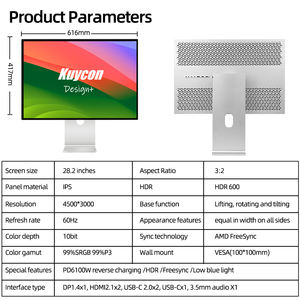 Monitor Kuycon P20 4500*3000 Tela de 28,2 Polegadas Designer Monitor de Alta Definição IPS Superfície Espelhada Monitor de Tela Dividida para Notebook - Product Image 3