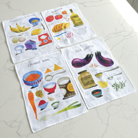 Serviettes et essuie-mains en polyester et lin, imprimées numériquement, faites à la main, modernes, personnalisables, pour la décoration de la table de cuisine, utilisation en restaurant
