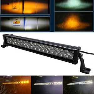 Barra led 4x4 âmbar estroboscópica, 52 polegadas 360w, linha tripla, veículo, carro, led, barra de luz